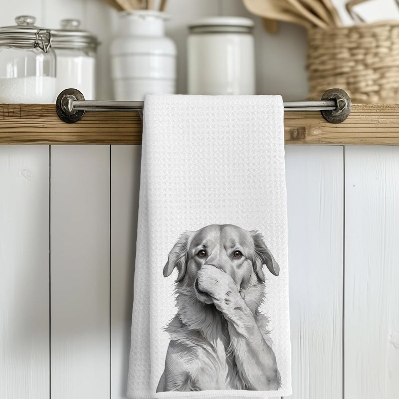 LUKIPOM Golden Retriever Gifts Hand Towels, Golden Retriever Gifts for Women Men,Dog Bathroom Decor, Funny Bathroom Hand Towels, 16x24 Inches - Image 3